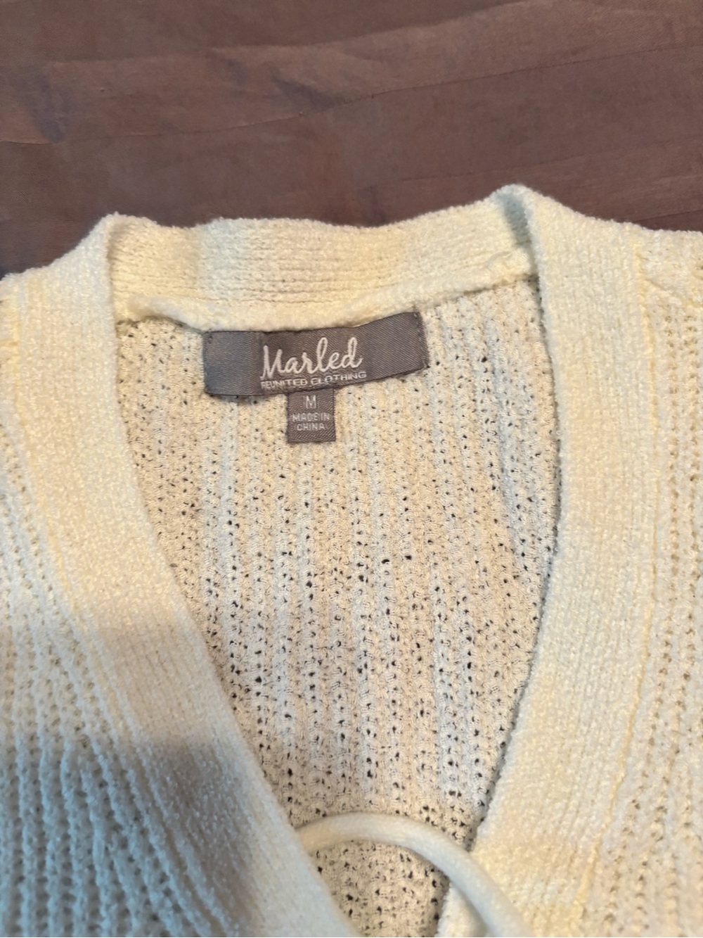 Marled Women's Cream V-Neck Knit Sweaters